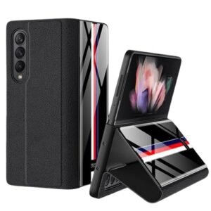 Back Cover Case For Samsung Galaxy Z Fold4 Shockproof Protective Colored Strap Glass Flip Case For Men Boys Featured