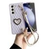Back Cover Case For Samsung Galaxy Z Fold5 Scratch Resistant Anti-Slip Tpu Shockproof Protective Durable Elegant Pearl Charm Quilted