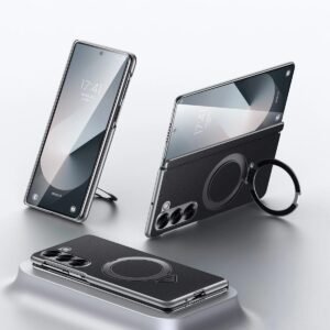 Back Cover Case For Samsung Galaxy Z Fold5 Shockproof Protective Infinity Luxe Leather Kickstand Case For Men Boys Featured