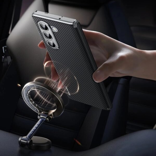 Back Cover Case For Samsung Galaxy Z Fold5 Shockproof Protective Luxury Carbon Fiber Magnetic Case For Men Boys Gallery 4