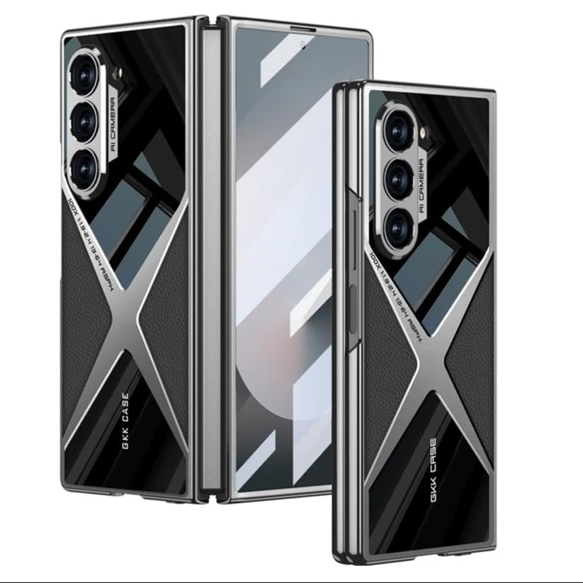 Back Cover Case For Samsung Galaxy Z Fold5 Shockproof Protective Polished Guard Business Leather Case For Men Boys Featured