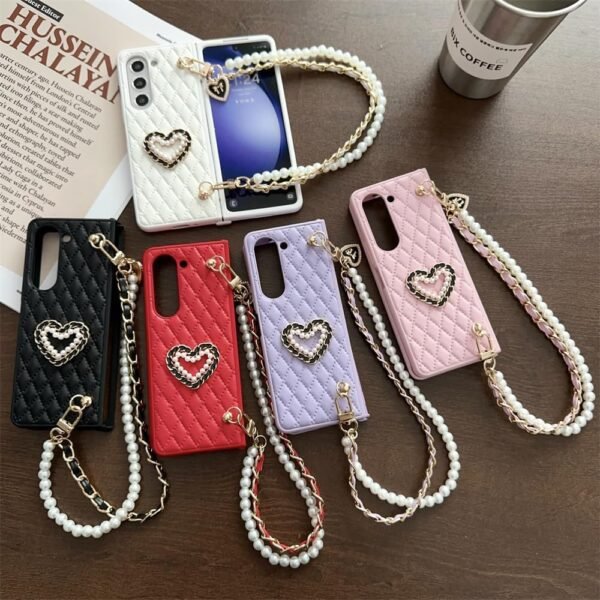 Back Cover Case For Samsung Galaxy Z Fold6 Scratch Resistant Anti Slip Tpu Shockproof Protective Durable Elegant Pearl Charm Quilted Gallery 7