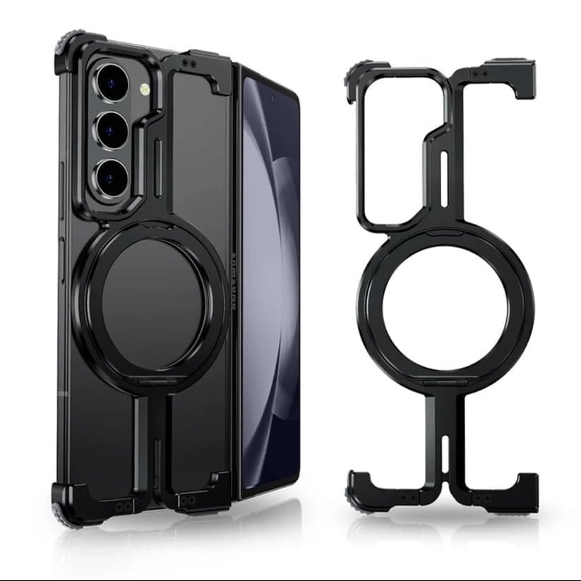 Back Cover Case For Samsung Galaxy Z Fold6 Shockproof Protective Pivot Guard Magnetic Ring Stand Case For Men Boys Featured
