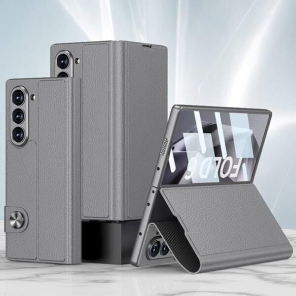 Back Cover Case For Samsung Galaxy Z Fold6 Shockproof Protective Rich Luxe Corporate Leather Case For Men Boys Gallery 4