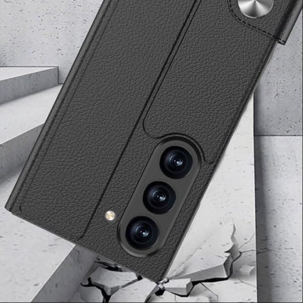 Back Cover Case For Samsung Galaxy Z Fold6 Shockproof Protective Rich Luxe Corporate Leather Case For Men Boys Gallery 8