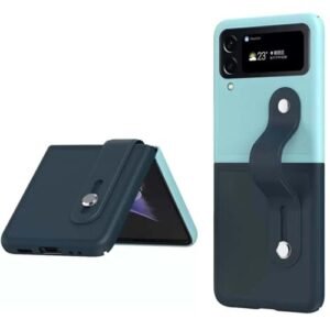 Back Cover For Samsung Galaxy Z Flip 4 Flip4 5g Ultra Thin Lightweight Leather Strap Kickstand Anti Fall Protective Shockproof Back Cover Case Featured