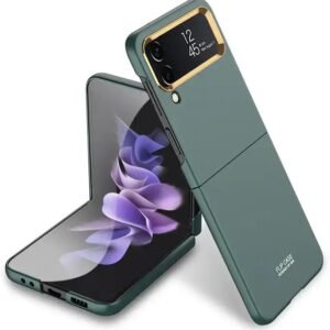 Back Cover For Samsung Galaxy Z Flip4 Ultra Thin Case Cover With Golden Ring Camera Protection Featured