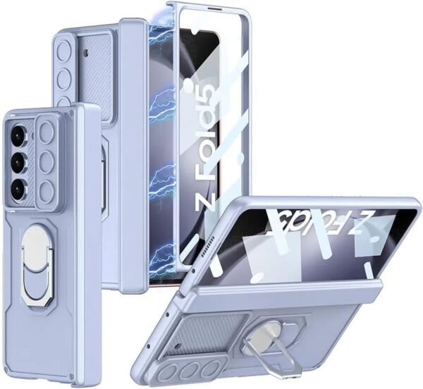 Back Cover For Samsung Galaxy Z Fold 5 With Inbuilt Front Screen Glass Guard And Camera Shutter Protection Shockproof Mobile Coverblue Pack Of 1 Gallery 3