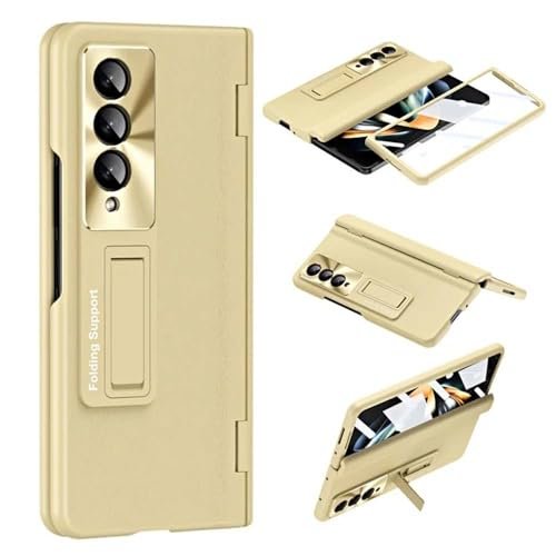 Back Cover For Samsung Galaxy Z Fold4 Fold 4 Premium Leather Built In Screen Protection Kickstand Case Featured