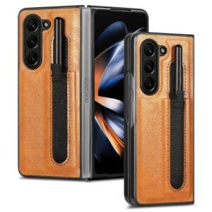 Back Cover For Samsung Galaxy Z Fold5 Fold 5 Premium Leather Lightweight Slim Fit Cases With Pen Slot Featured