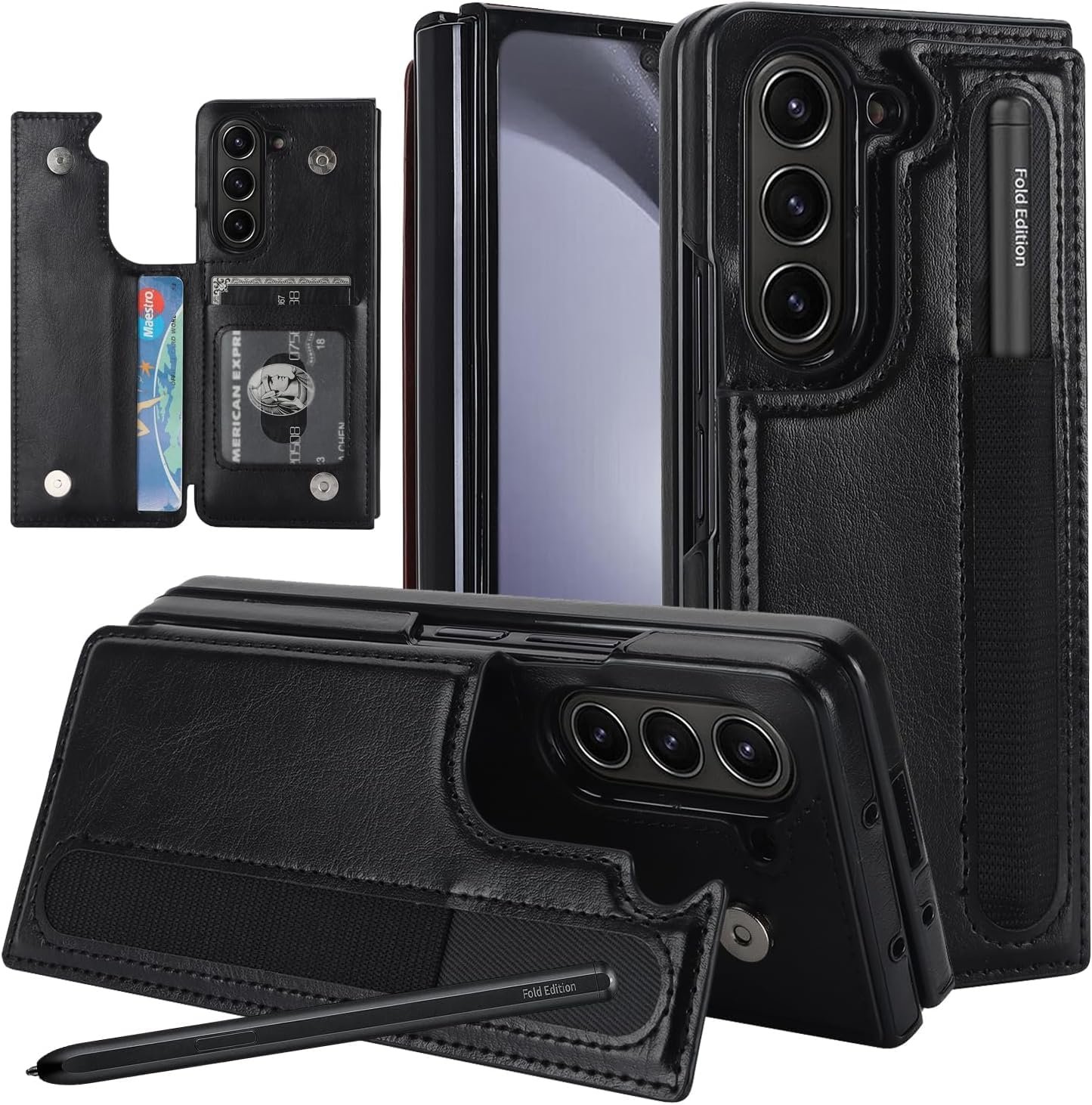 Back Cover For Samsung Galaxy Z Fold5 Fold 5 Premium Luxury Wallet Style Phone Case With S Pen Slots Featured