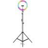 Basics 14 Inch Rgb Dual Temperature Led Ring Light With 7ft Tripod Stand And Hot Shoe Adapter For Photo Shoot Video Shoot Live Stream Makeup Vlogging Compatible With Smartphones Camera Featured