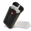 Bebo Creations Slim Cigarette Case/Cover With Lighter,Cigarettes Box Portable 18 Pcs Only For Slim Long Cigarettes,Windproof,Inbuilt Electric Lighters,Lighter For Smoking,Black
