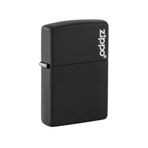 Black Matte With Logo Pocket Lighter Featured