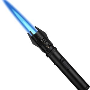 Brienstripe Torch Lighter Bright Fire Lighter With Safety Lock And Adjustable Flame Refillable Butane Gas Windproof Jet Flame Cool Lighters For Candles Campfires Bbq Baking Camping Gift Featured