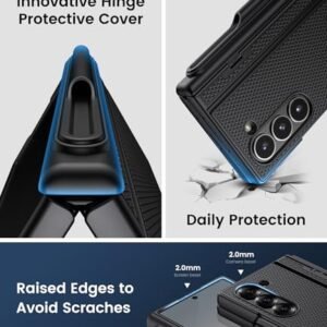 Bxyjy For Samsung Galaxy Z Fold 6 Case With S Pen Holder Kickstand Screen Protector Hinge Protection Slim Fit Rugged Hard 360 Full Body Cover Protective Phone Case For Samsung Z Fold 6 Bl Featured