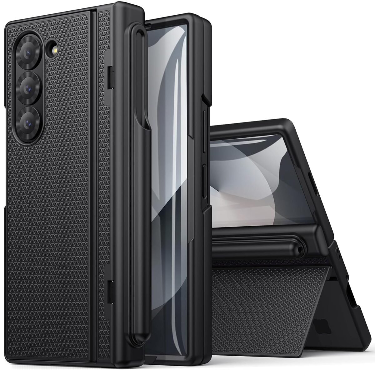 Bxyjy For Samsung Galaxy Z Fold 6 Case With S Pen Holder Kickstand Screen Protector Hinge Protection Slim Fit Rugged Hard 360 Full Body Cover Protective Phone Case For Samsung Z Fold 6 Bl Gallery 3