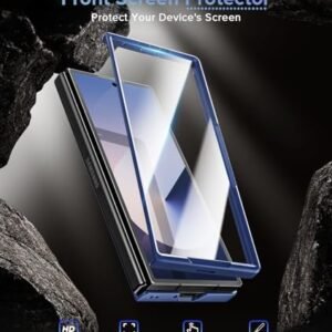 Caka For Galaxy Z Fold 6 Case With S Pen Holder Slot Hidden Kickstand Front Screen Protector Wireless Charging Slim Phone Case For Samsung Galaxy Z Fold 6 Blue Featured