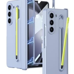 Case Cover With Magnetic Hinge Cover Front Glass Protector Pen Free For Samsung Galaxy Z Fold5 Galaxy Fold 5 Case Cover Blue Polycarbonate Featured