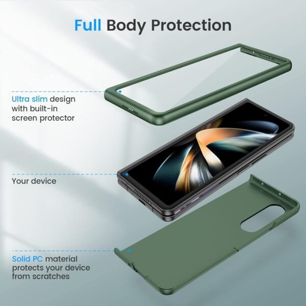 Case Creation Back Case For Galaxy Z Fold4 5gsamsung Galaxy Z Fold 4 5g Matte Finish Back Case Cover Guard Color Wine Green Gallery 1