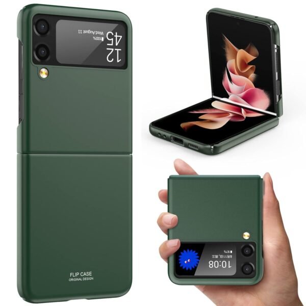 Case Creation For Samsung Z Flip4 Back Casebranded Luxury Rubberised Matte Hard Case Back Phone Cover For Samsung Galaxy Z Flip4 5g Color Royal Green Gallery 7