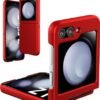Case Creation For Samsung Z Flip5 Back Casebranded Luxury Rubberised Matte Hard Case Back Phone Cover For Samsung Galaxy Z Flip5 5g Color Royal Red Featured