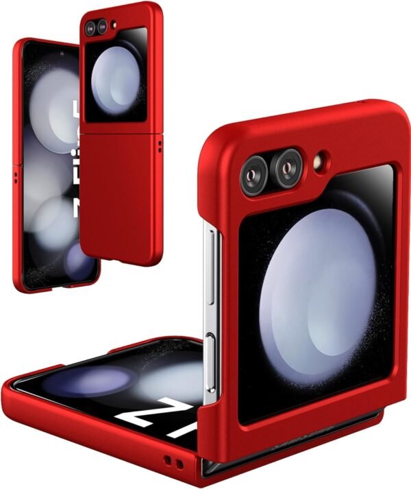 Case Creation For Samsung Z Flip5 Back Casebranded Luxury Rubberised Matte Hard Case Back Phone Cover For Samsung Galaxy Z Flip5 5g Color Royal Red Gallery 6