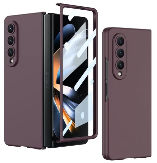 Case Creation For Samsung Z Fold4 Back Casebranded Luxury Rubberised Matte Hard Case Back Phone Cover For Samsung Galaxy Z Fold4 5g Color Royal Red Gallery 7