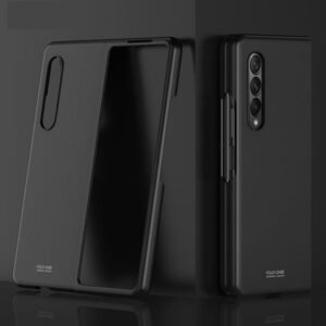 Case Creation Rubber Back Case For Samsung Z Fold 3samsung Galaxy Z Fold 3 2022 Matte Finish Back Case Cover Guard Color Dark Black Featured