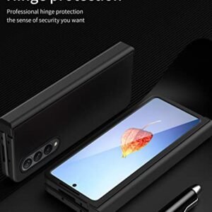 Case For Samsung Galaxy Z Fold 4 5g Hinge Protection Heavy Duty Pc Cover With Screen Protector Full Protection Pink Featured