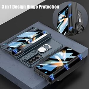 Case For Samsung Galaxy Z Fold 4 With Slide Camera Cover S Pen Holder Hinge Protection 360stand Ring Holder Built In Screen Protector Folding Kickstand Heavy Duty Protective Case Blac Featured