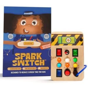 Clapstore Busy Board V1 5 With Led Light Sensory Toys For Toddlers 1 3 Montessori Toys With Toggle Switch Travel Toys For Educational Toddler Activities For 1 2 3 4 Y Old Boys Girls Beige Featured