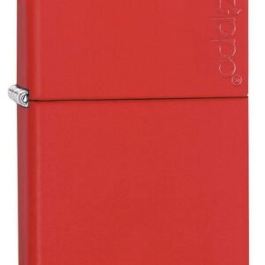 Classic Red Matte With Logo Pocket Lighter Featured