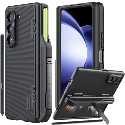 Cocoing For Samsung Z Fold 5 Case With S Pen Fold Edition Pen Holderhinge Protection With Hidden Kickstand Phone Case For Samsung Galaxy Z Fold 5 Black With Pen Featured