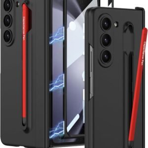 Contrast Magnetic Hinge Case For Samsung Galaxy Z Fold 5 Inbuilt S Pen Holder Stand Hybrid Back Cover Featured
