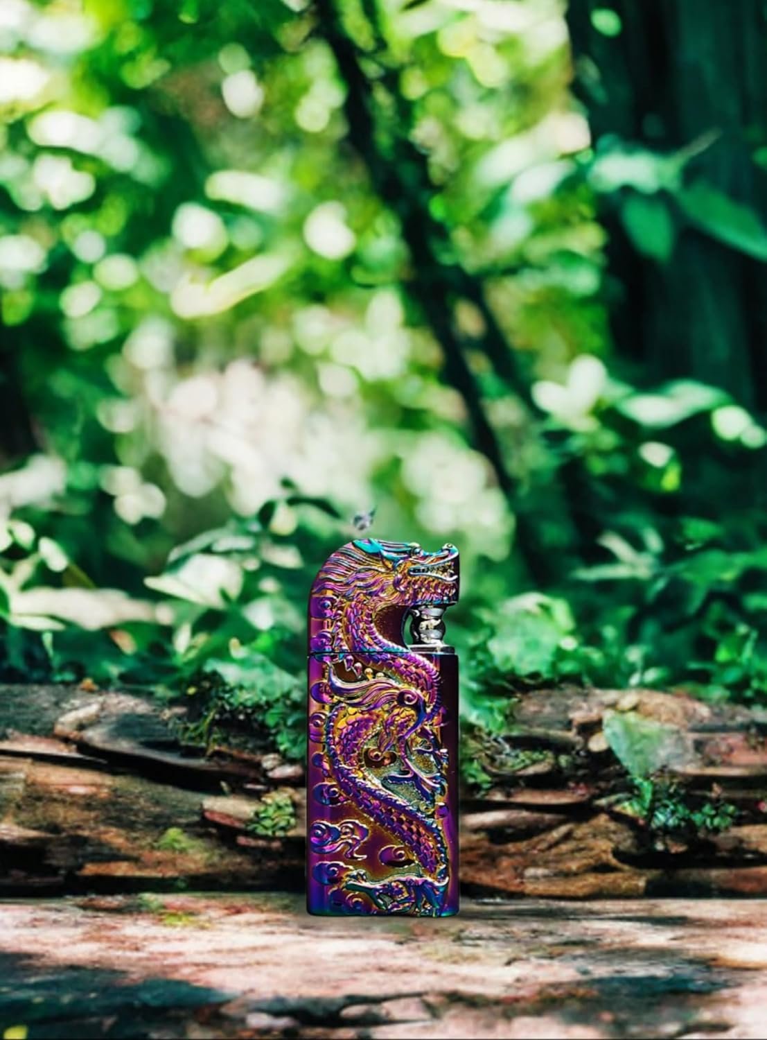 Creative Windproof Pocket Lighter Relief Magic Dragon Dual Flame Lighter Refillable Butane Lighter For Outdoor Indoor Featured