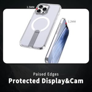 Cubix Back Cover For Apple Iphone 13 Pro Max Case Transparent Kickstand Design With Strong Magnet Wireless Charging Support Military Drop Protection Slim Tpu Acrylic Clear Back Featured