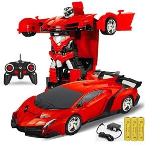 Deformation Remote Control Car Transforming Robot Red Featured