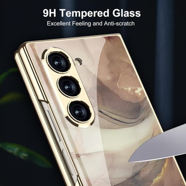 Dootoo For Samsung Galaxy Z Fold 6 Case Cover Colorful Plating Glass Hybrid Plastic Crystal With Front Screen Protector All Inclusive Protection Case Cover For Samsung Galaxy Z Fold 6 Gallery 3