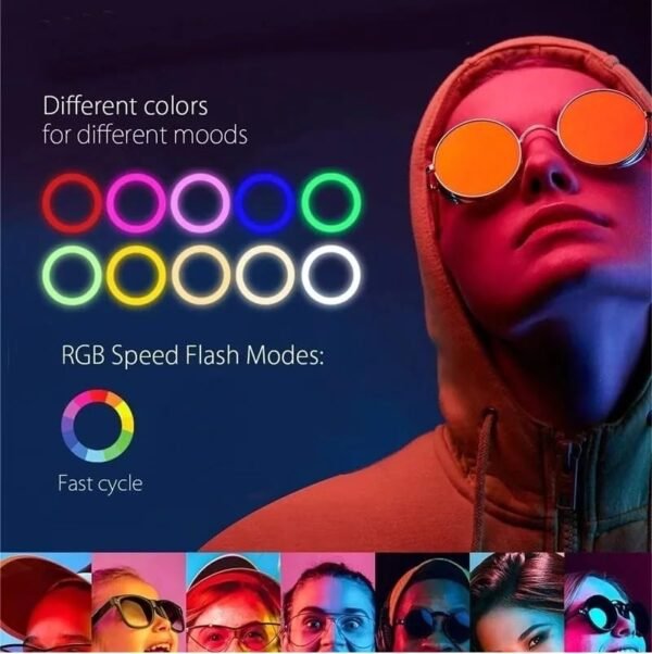 Dyazo 10 Inch Rgb Led Ring Light 7 Ft Tripod Combo For Camera Mobile Phones Suitable For Vloggers Makeupyoutube More Gallery 2