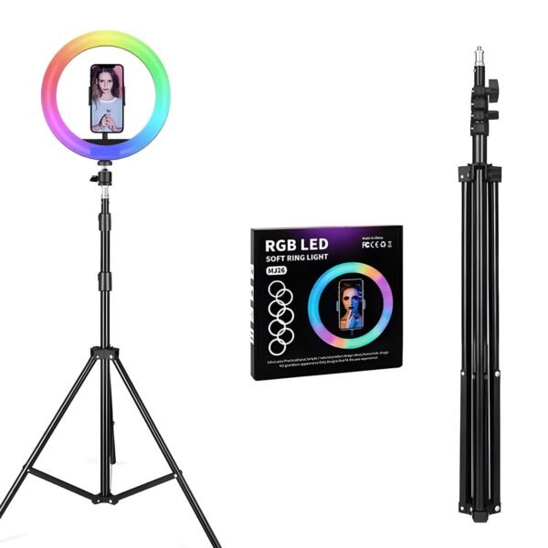 Dyazo 10 Inch Rgb Led Ring Light 7 Ft Tripod Combo For Camera Mobile Phones Suitable For Vloggers Makeupyoutube More Gallery 7