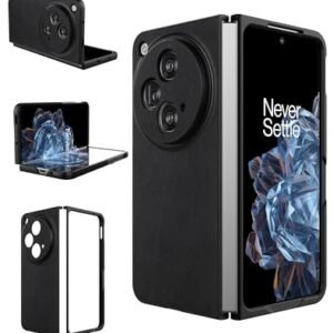 Eastcoo Slim Fit Case For Oneplus Open Leather Hard Pc Backwireless Charging Support Ultra Thin Shockproof Protective Case Cover For Oneplus Open 2023 Black Featured