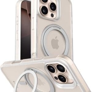 Eller Sante Astros Magpro Back Cover Case For Iphone 16 Pro Max With Magnetic Alloy Ring Metal Kickstand Camera Protector Tpu Shockproof 10ft Drop Protection Compatible With Mag Safe White Featured