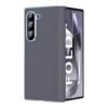 Episode Crom Plating Carbon Fiber Case For Samsung Galaxy Z Fold 5 With Mirror Glass And Hinge Protraction Folding Shockproof Cover Gray Featured