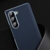 Episode Crom Plating Carbon Fiber Case for Samsung Galaxy Z Fold 6 with Mirror Glass and Hinge Protraction Folding Shockproof Cover (Blue)