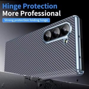 Episode Crom Plating Carbon Fiber Case For Samsung Galaxy Z Fold 6 With Mirror Glass And Hinge Protraction Folding Shockproof Cover Gray Featured
