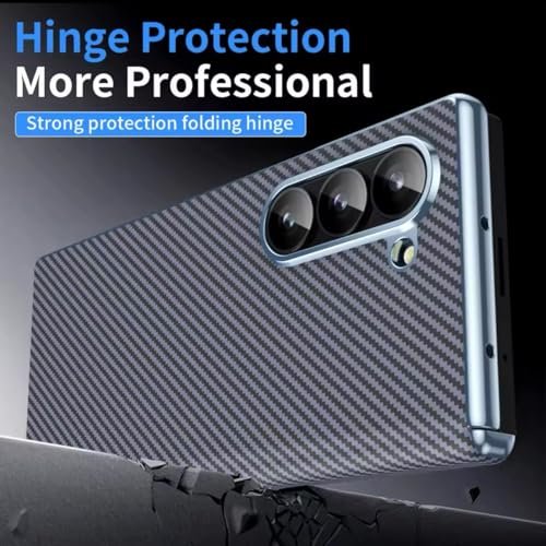 Episode Crom Plating Carbon Fiber Case For Samsung Galaxy Z Fold 6 With Mirror Glass And Hinge Protraction Folding Shockproof Cover Gray Featured