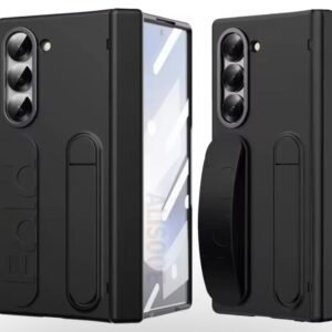 Episode Phone Case For Galaxy Z Fold 6 Luxury Wristband Stand Bulit In Screen Lens Protection Shockproof Full Body Drop Cover With Hinge Protection Black Featured