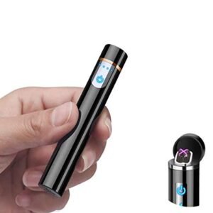 Exxelo Pocket Sized Round Lighter Windbreak Flameless Lighter Sensor Touch Screen Mini Rechargeable Usb Charging Suppoprt Featured