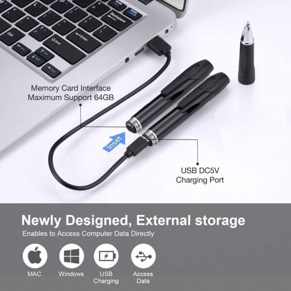 Eyetech 4k Full Hd Pen Camera Indoor Outdoor Hidden Ultra Small Camera Support 128gb Micro Sd Card Long Battery Backup Audio Video Recording Pen For Security Purpose Gallery 2